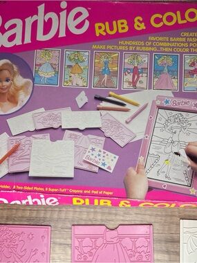 Barbie Rub & Color Art Playset - vintage with Box